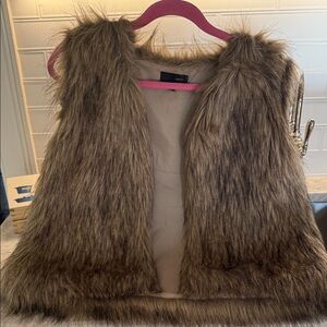 Faux Fur Vest in Brown